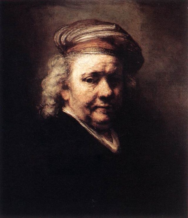 a dark portrait of Rembrandt